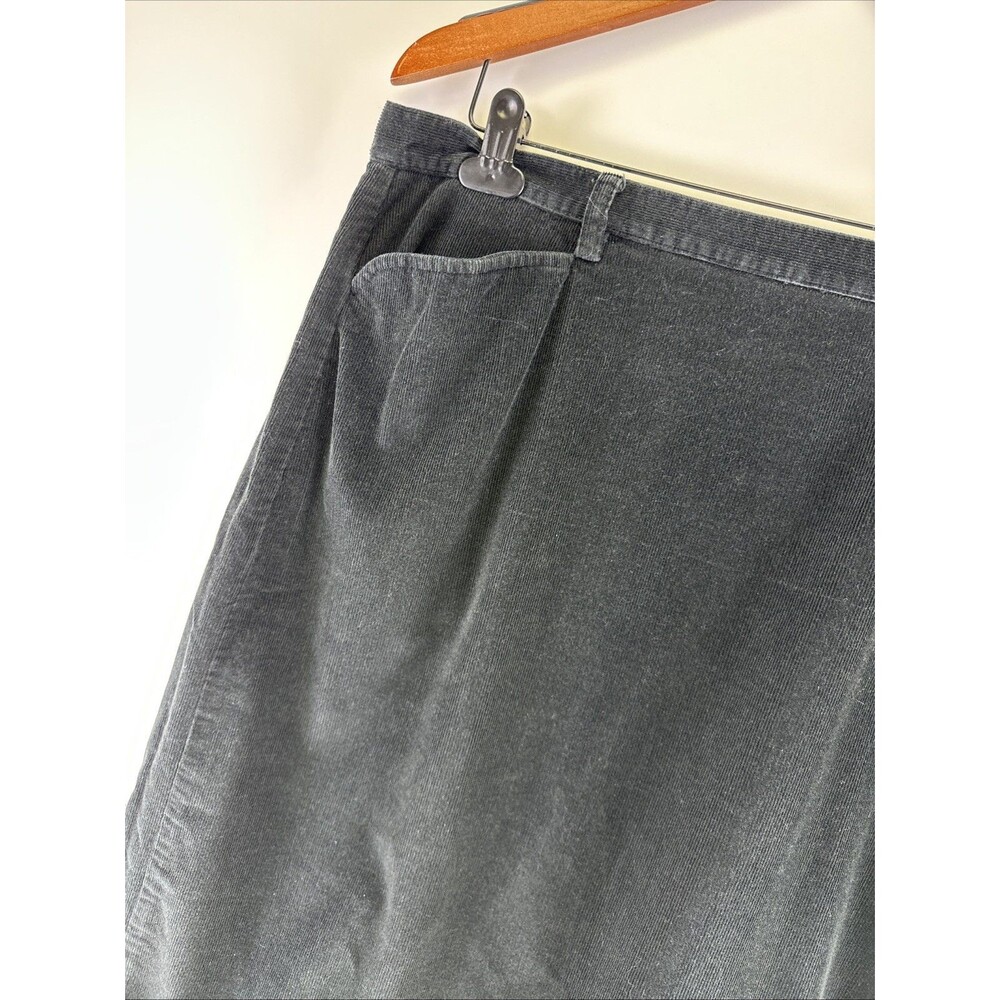 Eddie Bauer Black Corduroy Maxi Skirt Long Cotton Side Zip Pockets Women 18 Tall - Picture 2 of 11